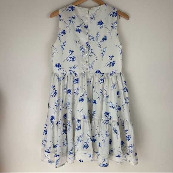 NWOT Lucky Brand Pomegranate Crepe Tiered Midi Dress - Picture 5 of 13